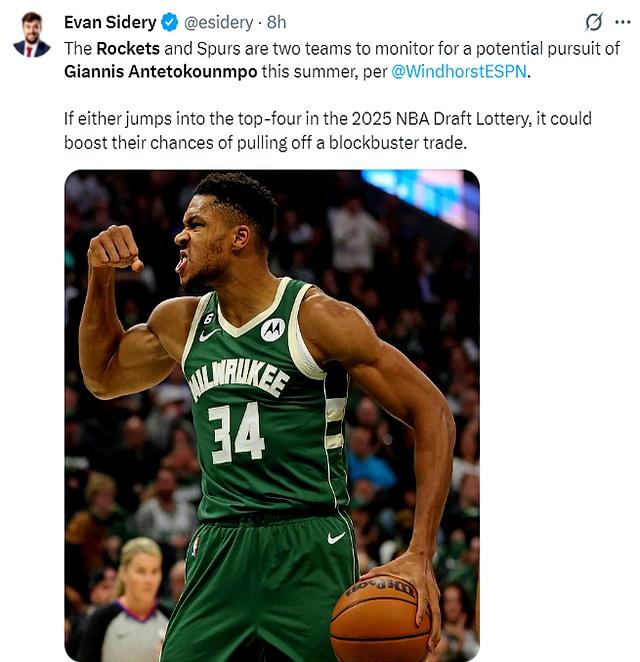 ESPN建议火箭和雄鹿进行7换2交易，谈判以换取字母哥的简单介绍